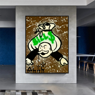 Alec Monopoly Wall Art: Money Bags Bills-GraffitiWallArt