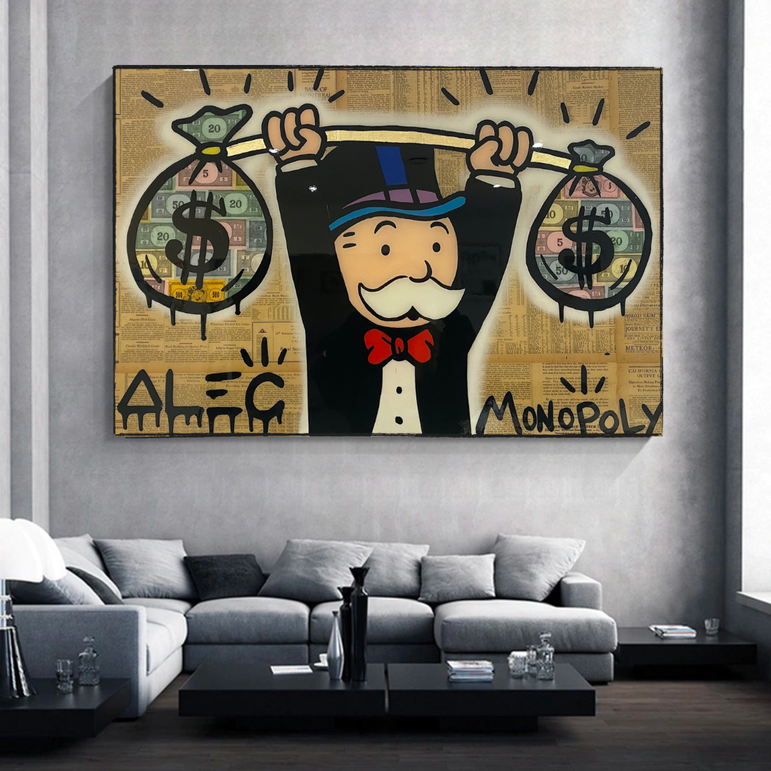 Alec Monopoly Wall Art: Money Bags Power-GraffitiWallArt