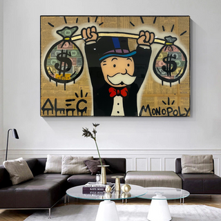 Alec Monopoly Wall Art: Money Bags Power-GraffitiWallArt