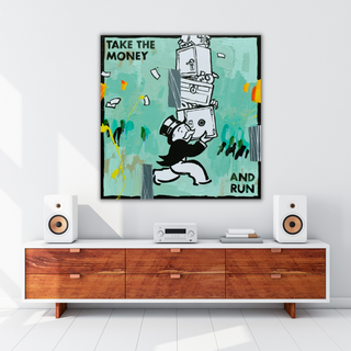 Alec Monopoly Wall Art: Take the Money and Run-GraffitiWallArt