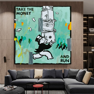 Alec Monopoly Wall Art: Take the Money and Run-GraffitiWallArt