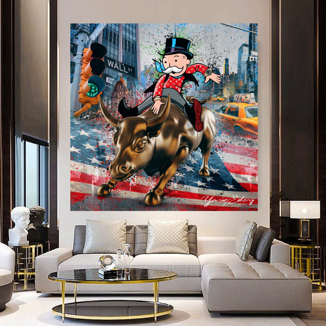 Alec Monopoly Wall Street Canvas Art - Forex Money Power-GraffitiWallArt