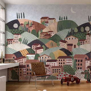 Alpine Village Wallpaper Mural: Transform Your Space!-GraffitiWallArt