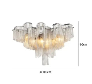 Aluminium Fringed Chandelier: Elegant and Timeless Design-GraffitiWallArt