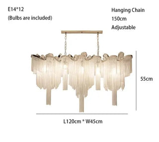 Aluminium Fringed Chandelier: Elegant and Timeless Design-GraffitiWallArt