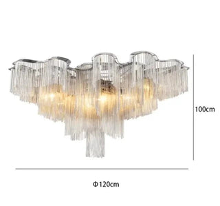 Aluminium Fringed Chandelier: Elegant and Timeless Design-GraffitiWallArt