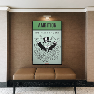 Ambition Its Never Enough - Monopoly Canvas Wall Art-GraffitiWallArt