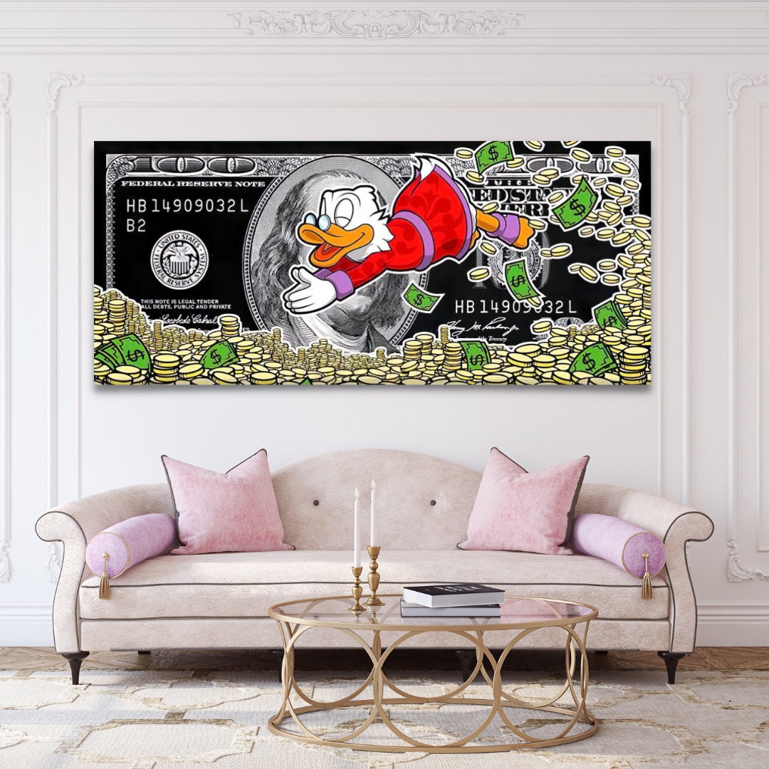 American Express Scrooge McDuck Canvas Poster Canvas Wall Art - Fast Free Delivery