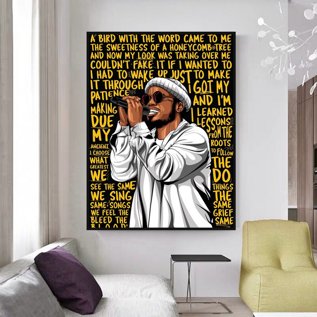 Anderson Paak Singer Rapper Canvas Wall Art-GraffitiWallArt