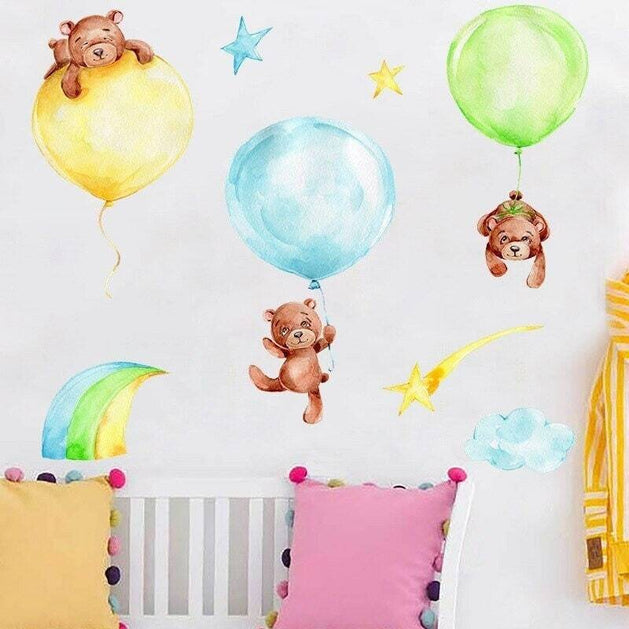Animal Balloon Wall Decal - Nursery or Kids Room Gift-GraffitiWallArt