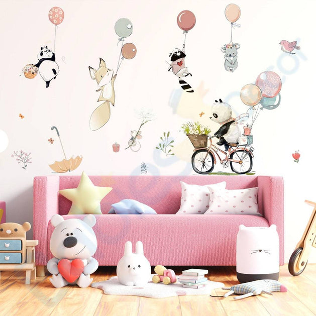 Animal Balloon Wall Decal - Nursery Stickers-GraffitiWallArt
