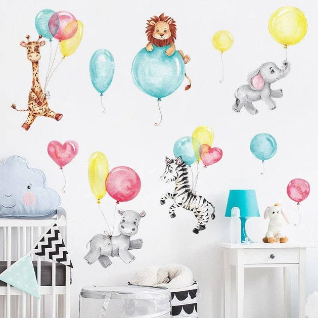 Animal Balloon Wall Sticker - Nursery Gift for Kids-GraffitiWallArt