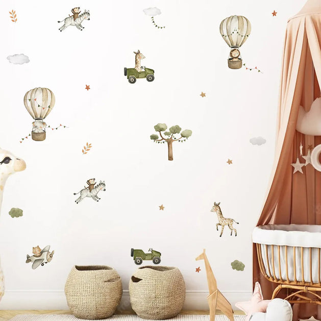 Animal Balloon Wall Stickers - Nursery Room Decoration for Kids-GraffitiWallArt