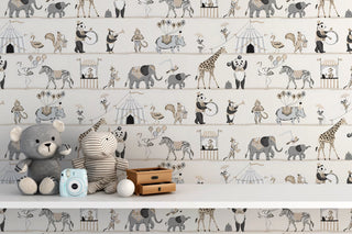 Animal Circus - Kids Room Wallpaper Mural-GraffitiWallArt