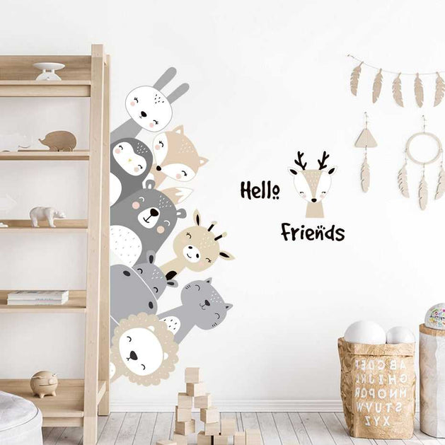 Animals and Stars Wall Decal - Perfect for Kids Room-GraffitiWallArt