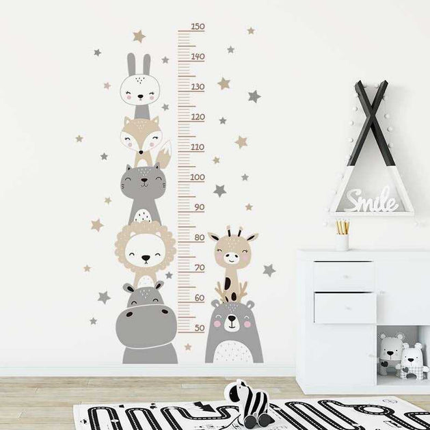 Animals Height Ruler Decal - Measurement Chart-GraffitiWallArt