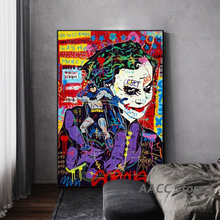 Anime Style Graffiti Art Joker Canvas Wall Art-GraffitiWallArt