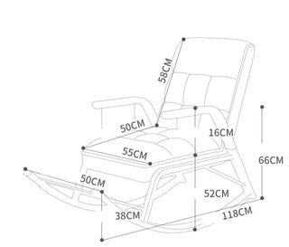 Arm Rest Modern Vintage Merged Rocking Chair-GraffitiWallArt