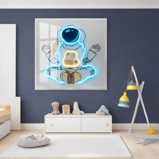 Astronaut 3D Neon Wall Art – Bold & Customizable Space-Inspired Design