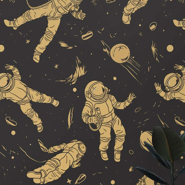Astromaut in space Wallpaper Mural for kids Room-GraffitiWallArt