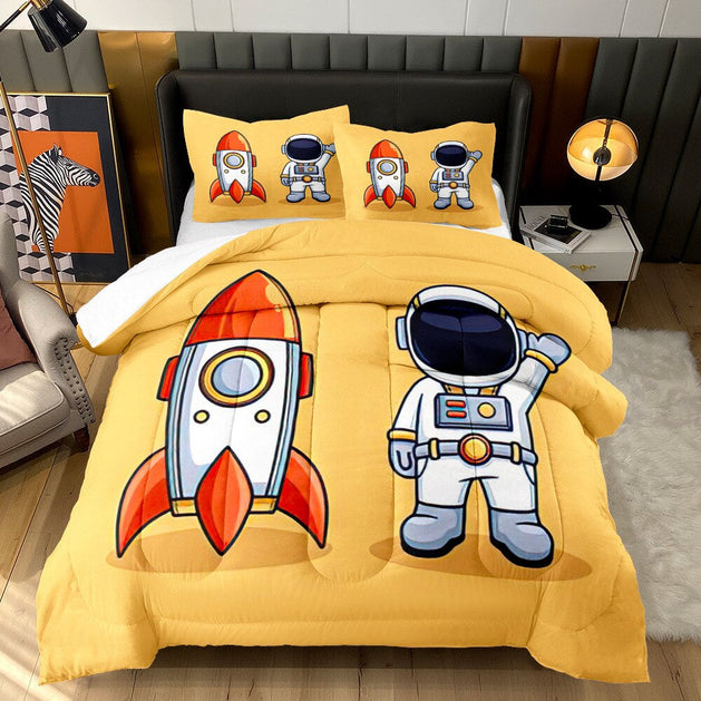 Astronaut Bedding Set: Explore the Universe in Comfort-GraffitiWallArt