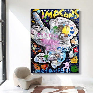 Astronaut Canvas Wall Art-GraffitiWallArt