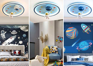 Astronaut Ceiling Light | Kids Room Astronaut Galaxy Ceiling Light-GraffitiWallArt