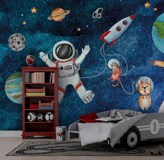 Astronaut Galaxy Wallpaper Mural - Transform Your Space-GraffitiWallArt