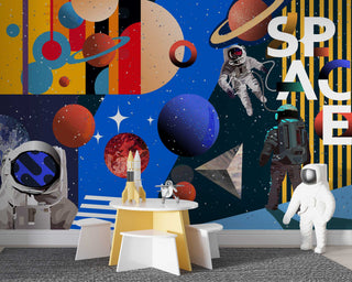 Astronaut Space Wallpaper Mural - Enhance Your Space-GraffitiWallArt