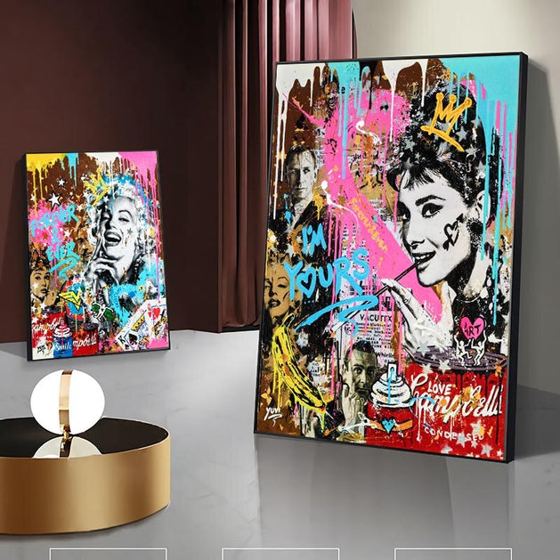 Audrey Hepburn Canvas Wall Art: A Timeless Masterpiece-GraffitiWallArt