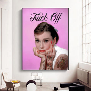 Audrey Hepburn Canvas Wall Art - Authentic & Timeless Design-GraffitiWallArt