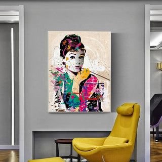 Audrey Hepburn Canvas Wall Art: Captivating and Timeless-GraffitiWallArt