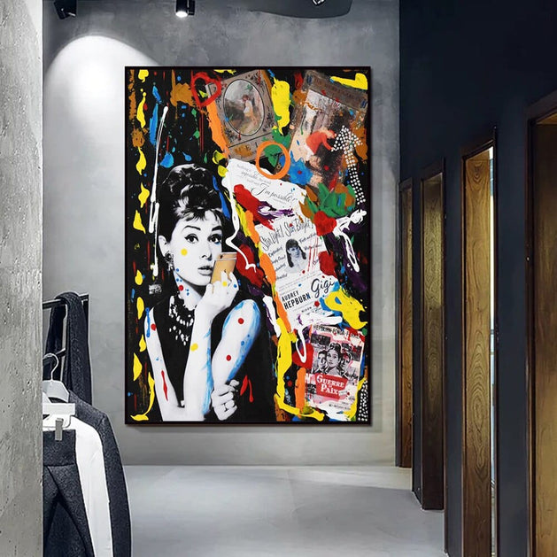 Audrey Hepburn Canvas Wall Art: Classic Decor for Any Space-GraffitiWallArt