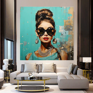 Audrey Hepburn Canvas Wall Art - Elegant Home Decor-GraffitiWallArt