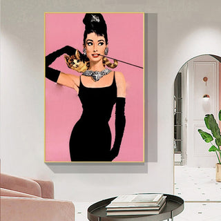 Audrey Hepburn Canvas Wall Art: Elegant & Timeless-GraffitiWallArt