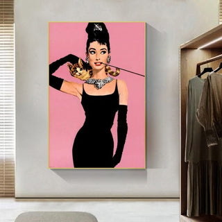 Audrey Hepburn Canvas Wall Art: Elegant & Timeless-GraffitiWallArt