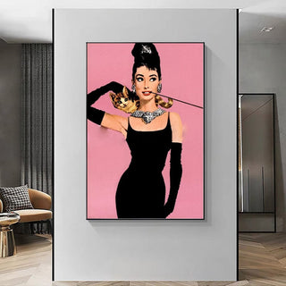 Audrey Hepburn Canvas Wall Art: Elegant & Timeless-GraffitiWallArt