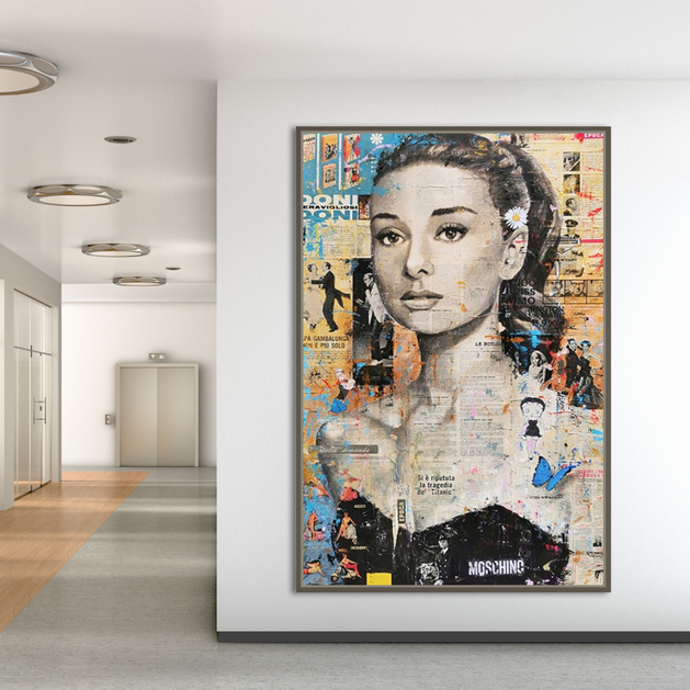 Audrey Hepburn Canvas Wall Art: Elevate Your Space-GraffitiWallArt