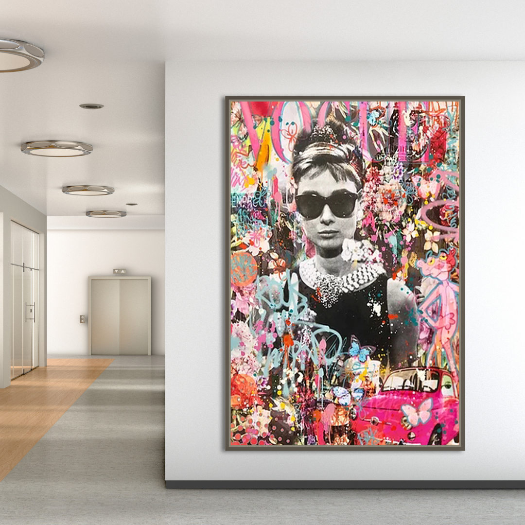 Audrey Hepburn Canvas Wall Art - Exquisite and Timeless-GraffitiWallArt