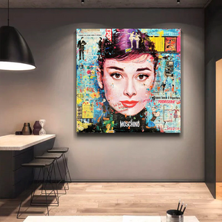 Audrey Hepburn Canvas Wall Art: Exquisite Home Décor-GraffitiWallArt