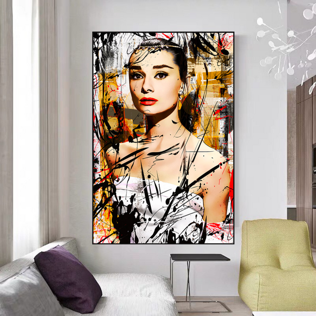 Audrey Hepburn Canvas Wall Art: Exquisite Style and Elegance-GraffitiWallArt