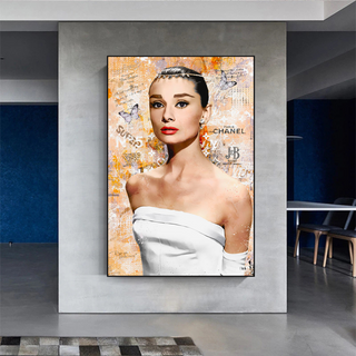 Audrey Hepburn Canvas Wall Art - Exquisite & Timeless-GraffitiWallArt