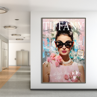 Audrey Hepburn Canvas Wall Art: Tiffany Iconic Scenes-GraffitiWallArt