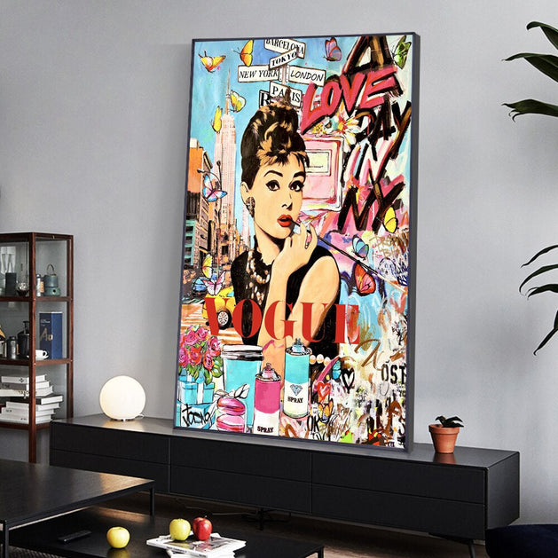 Audrey Hepburn Canvas Wall Art: Timeless Elegance and Charm-GraffitiWallArt