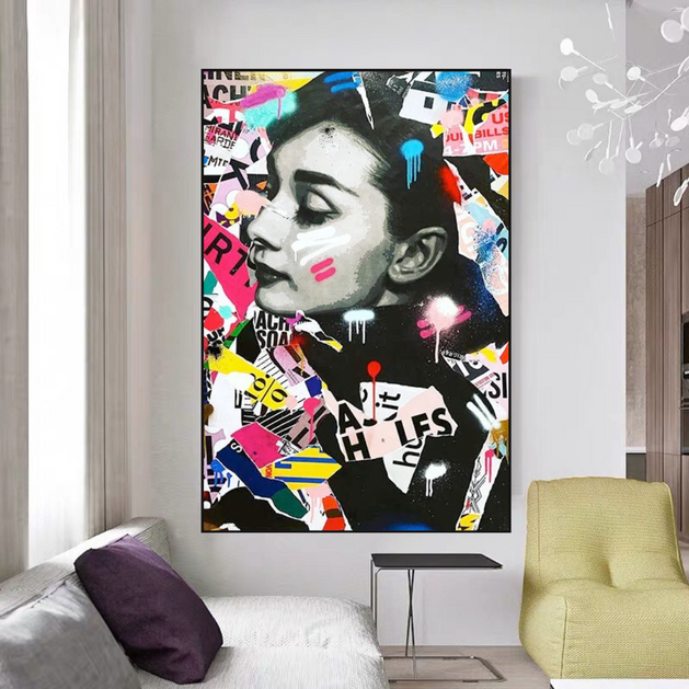 Audrey Hepburn Canvas Wall Art: Timeless Elegance-GraffitiWallArt