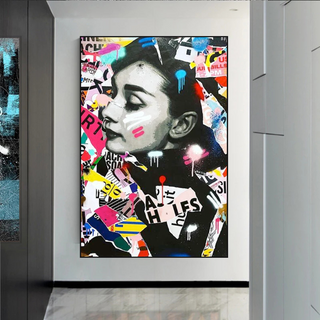 Audrey Hepburn Canvas Wall Art: Timeless Elegance-GraffitiWallArt