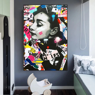 Audrey Hepburn Canvas Wall Art: Timeless Elegance-GraffitiWallArt