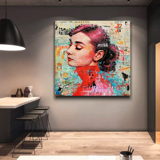 Audrey Hepburn Canvas Wall Art: Unique and Captivating-GraffitiWallArt