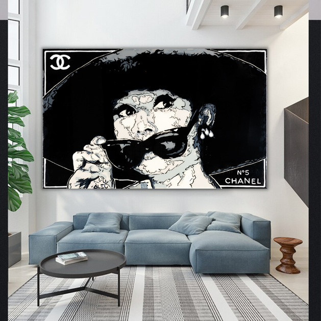 Audrey Hepburn Chanel – Alec Canvas Wall Art