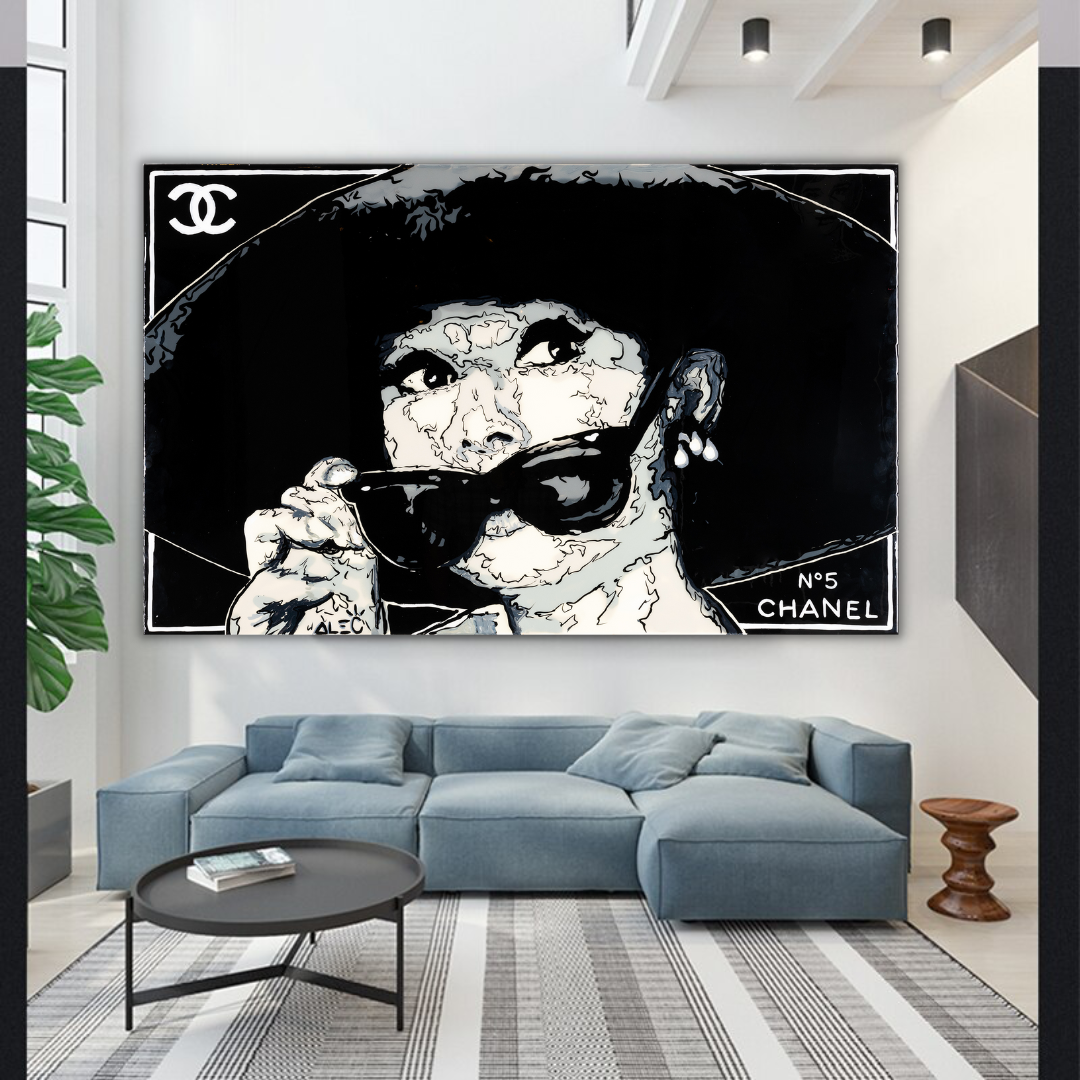 Audrey Hepburn Chanel – Alec Canvas Wall Art-GraffitiWallArt